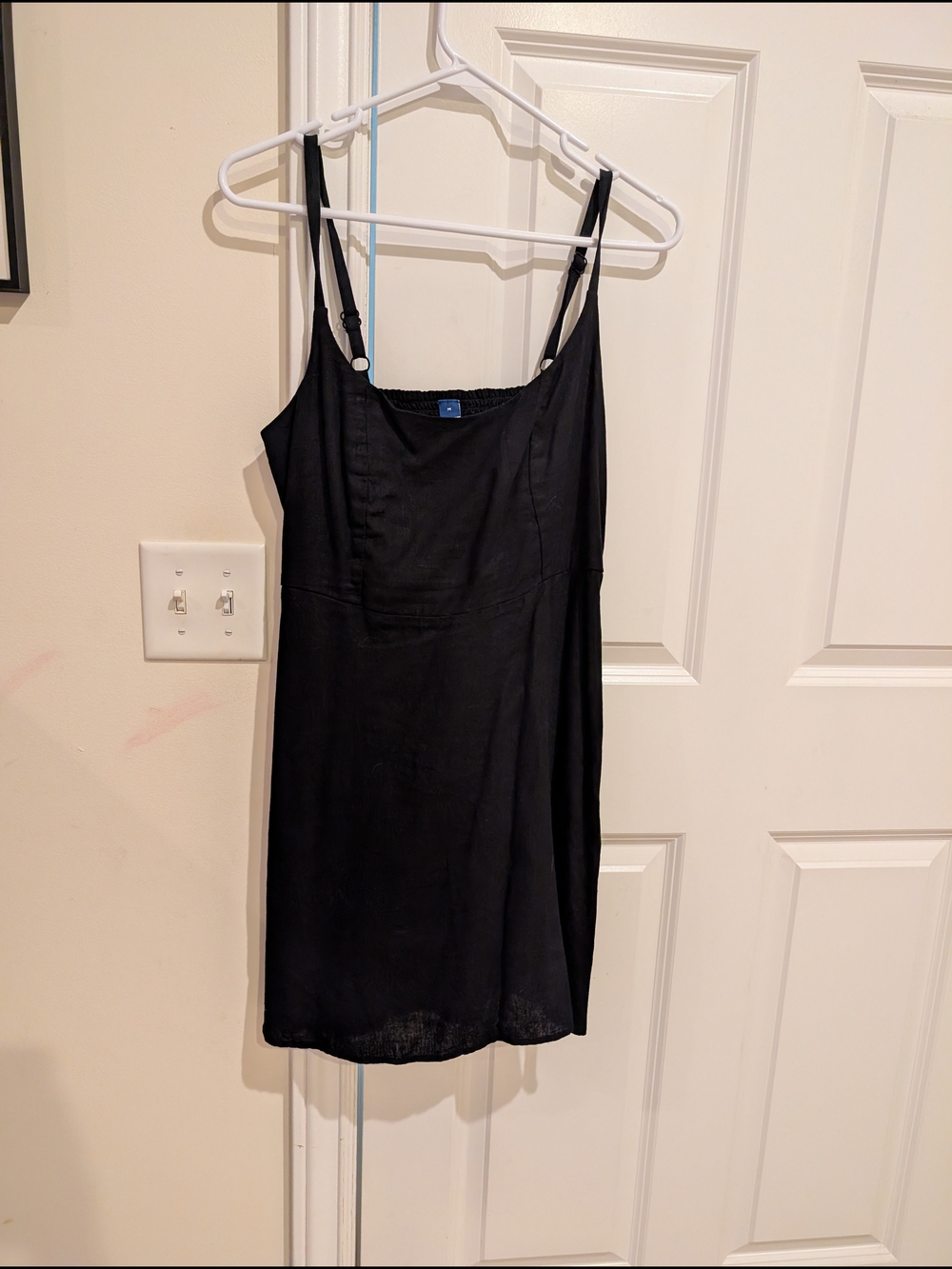 Old Navy Linen Blend Black Mini Sun Dress